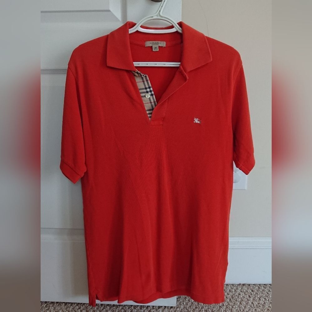 Burberry London orange Polo shirt size XS